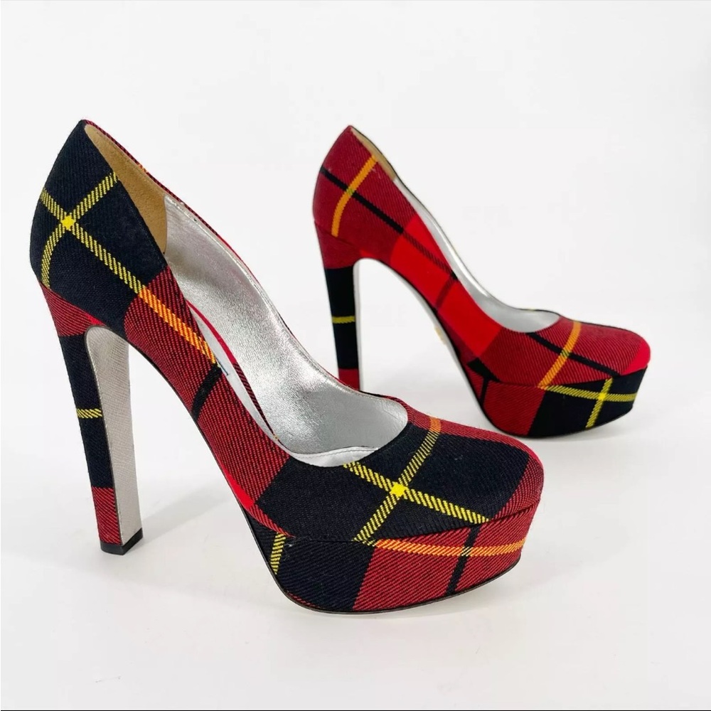 Prada Tartan Heels. Worn before only once. #prada